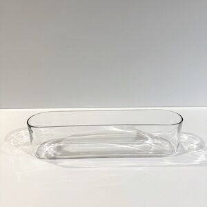 Clear Glass Long Oblong Vase